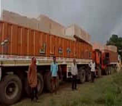 3 trucks reaching Ayodhya by taking stones for temple construction in Vigyan Hindu Parishad's supervision