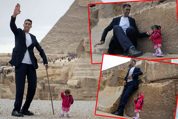 world-tallest-man-and-world-shortest-woman-meet-in-egypt